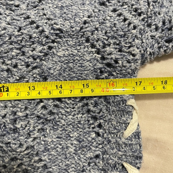 American Rag Womens Sweater Size Medium Blue Gray Knit Lace Up Sides Top - Picture 8 of 10